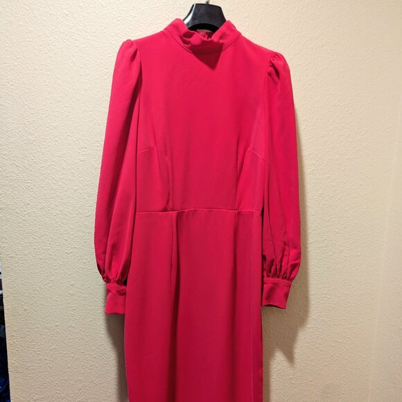 NWOT Sergio Hudson for Target Hot Pink Long Sleeve Dress - Picture 2 of 4